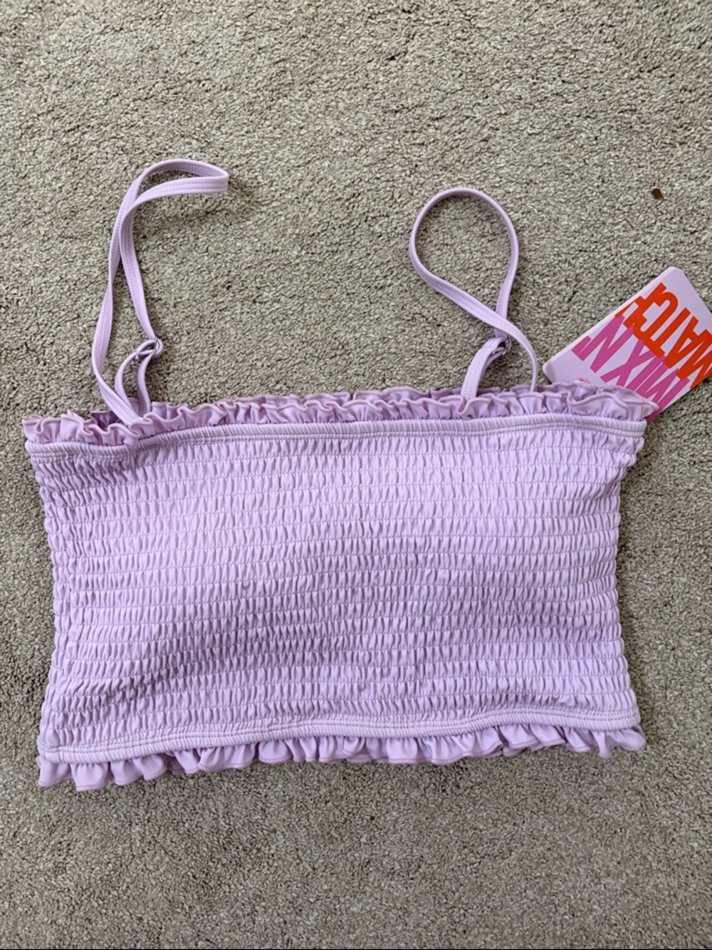 Kortni Jeane Lilac Smocked Bikini Top